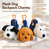 Porte-monnaie en peluche chiot noir et blanc Kawaii, vente en gros d'usine - Porte-monnaie souple bleu marine pour adolescentes