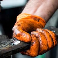 Gants de mécanicien robustes, jetables, sans poudre, en nitrile pur, avec adhérence diamantée