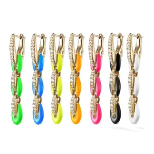 2023 spring Summer new jewelry candy Neon Enamel colorful coffee beads dangle drop earring