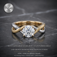 Fabricant de bagues en diamants cultivés en laboratoire sur mesure, argent sterling 925, bijoux OEM ODM, marque privée, certifié IGI