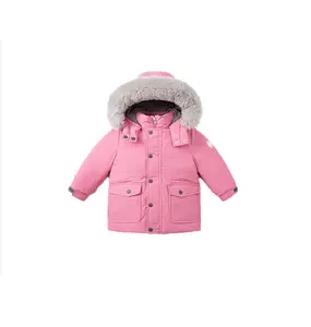 Manteau d'hiver en duvet pour bébé fille et adolescente, Parka rembourrée en coton et manteaux épais et chauds, vestes longues, vêtements d'extérieur pour enfant en bas âge