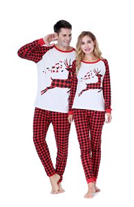 The Latest Christmas Children Homewear 2Pcs Top E Calças De Algodão Praça Pijamas Para Meninos E Meninas Family Clothing Set - Product Image 2