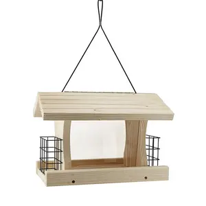 Mangeoire à oiseaux sauvages en bois pour décor de ferme maison d'oiseau en bois nichoir en cèdre mangeoire à oiseaux suspendue