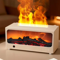Petit foyer de simulation rétro 3D silencieux à brancher sur USB pour bureau à domicile avec télécommande et minuterie, type brûleur à charbon à effet de brume YS