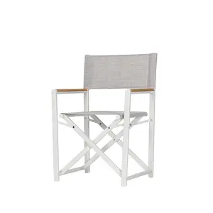 Portable Durable Modern Armchair Aluminum Directors Chair Sun Resistant Outdoor Folding Garden Chair