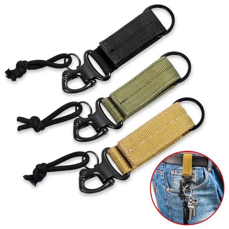 सामरिक कुंजी अंगूठी श्रृंखला D-अंगूठी Carabiners तस्वीर क्लिप Carabiners चाबी का गुच्छा कीपर बकसुआ फांसी हुक धारक