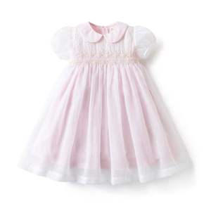 2024 estate fatto a mano in Chiffon Smocked Peter Pan collare vestito per le bambine i più piccoli ODM all'ingrosso per bambini vestiti <span class=keywords><strong>da</strong></span> Boutique - Product Image 4