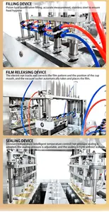 Best Seller Automatic Yogurt Cup Filling And Sealing Machine Liquid Food Foil Sealing