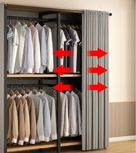 In metallo minimalista appendiabiti da pavimento aperta camera da letto semplice portaoggetti per mobili per uso domestico generale - Product Image 4