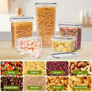 Juego de 15 Recipientes de Plástico Herméticos para Cocina, Recipientes para Refrigerador, Aptos para Granos, Harina y Alimentos - Product Image 5