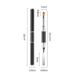 Nuevo Juego de 1/3 Pinceles para Decoración de Uñas, Pincel Pequeño para Manicura Francesa, Pincel para Gel Constructor 2 en 1, Diseño XJS01 - Product Image 4