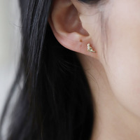 Boucles d'oreilles mignonnes en argent Sterling 925 pur asymétrique en cristal Zircon chat en forme de chat pour femmes et filles