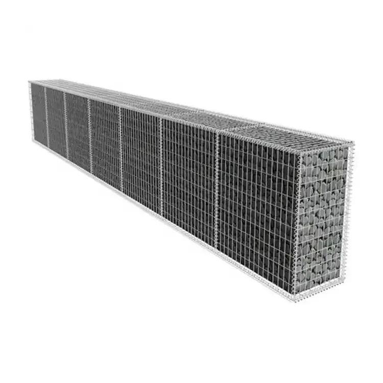 Tường chắn 2*1*1 kim loại trang trí dây lưới hàng rào mạ kẽm hàn gabion hộp đá lồng giỏ