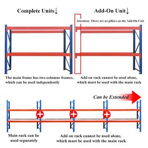 Rak palet selectif 1000kg industri 10 Meter, bingkai tegak tinggi dengan jaring kawat rak susun & rak - Product Image 4