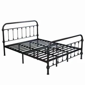 Nuevo diseño de marco de cama de acero y metal individual tamaño Queen King cama personalizada fabricante marco de cama redondo directo