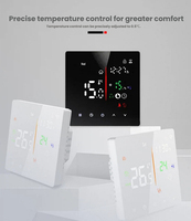 Termostato Inteligente Wifi para Calefacción por Suelo Radiante, Pantalla Táctil Remota con App Tuya 0.5 ℃   Cerradura de Seguridad para Niños con Ajuste Preciso y Programación Semanal para Agua