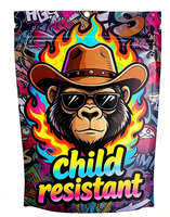 Sacs Mylar personnalisés imprimés, découpés sur mesure, à fermeture éclair, résistants aux enfants, holographiques, anti-odeur, pour produits comestibles, 3.5g 7g 14g 28g