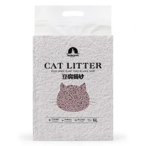 Litière pour chat de marque Taotaopets Tofu 6L litière pour chat dégradable pour plantes en Stock 5 saveurs litière pour chat