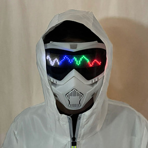 Masker LED Harley Kontrol Bluetooth, Lampu Masker yang Dapat Diprogram, Pengisian Daya USB, Pria Wanita, Pesta Halloween Karnaval Tahun Baru - Product Image 1