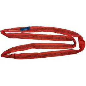 SUOLI China Supplier 5ton Durable Safety Flexible Polyester Red Lifting Round Sling