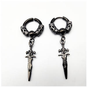 Sword Drop <b>Earrings</b> Zinc Alloy Unisex Fashion Jewelry For Men And Women - Product Image 5
