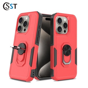 Fundas protectoras de lujo para teléfono móvil, nueva funda de anillo de <span class=keywords><strong>Amor</strong></span> de tendencia para iPhone 17 Pro Max 16 15 14 13 17 Air 8 hecha de PC + TPU - Product Image 1