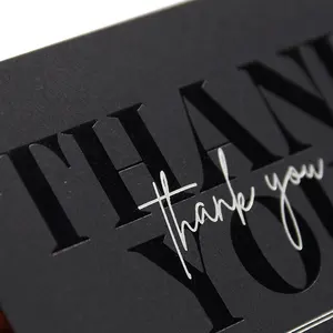 Custom Good Price Gift Card Creative Greeting Card Black Hot Foil Thank You Cards Business