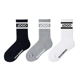 Wholesale Custom Mens Crew <b>Socks</b> Jacquard Striped Cotton Running Basketball Sports Unisex High Quality Manufacture - Product Image 1