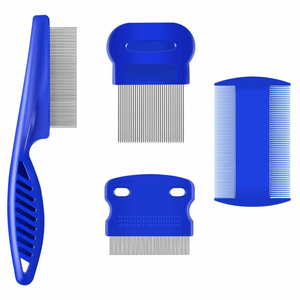 Novo Atacado <span class=keywords><strong>Pet</strong></span> Flea Comb Double Side Piolhos Escova Dog Cat Cabelo Remoção Grooming Tool Set - Product Image 4