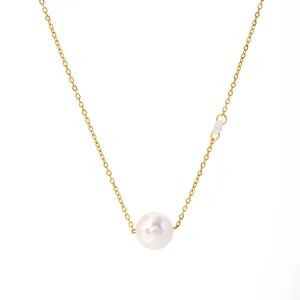 Collane di gioielli di moda 2024 placcato oro 18k in acciaio inox cristallo zircone cubico di alta qualità collana girocollo di perle per le donne