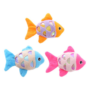 Juguetes para gatos de hierba gatera de peluche ecológica, Material de felpa de algodón PP, juguetes para gatos de peces para gatos de interior - Product Image 5