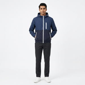 Chaqueta Cortavientos Ligera y Elegante para Hombre, Personalizable OEM, Plegable, 100% Algodón, para Otoño, con Capucha, Resistente al Viento - Product Image 1