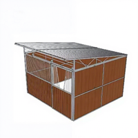Boxes à Chevaux de Luxe de Style Européen, Autoportants, Grande Taille, Façades de Box en Bambou, Écuries Portables Fantaisie Avec Toit