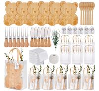 Lot de 55 cadeaux personnalisés pour gagnants de jeux de baby shower, 6 ensembles de planches à fromage en forme d'ours, cuillères, épandeurs de beurre, sacs et torchons de cuisine