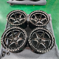 Jantes de course AX 15 17 20 pouces à 6 branches avec système Beadlock, finition noir brillant fraisé, style personnalisé, 5/6 trous, pour roues avant et arrière, performance racing