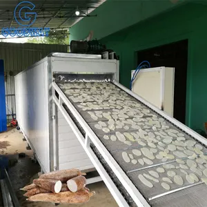 300 Kg/h Dry Cassava Chips Processing Machine Cassava Chipping Belt Type Drying Machine