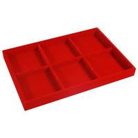 Ventes en gros de plateaux à bijoux en velours rouge esthétiques de 30x20x3 cm, empilables, pour colliers, bracelets, bagues, avec tiroirs à couvercle