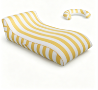 Chaise longue gonflable avec housse en tissu Oxford 600D, chaise flottante classique rayée pour piscine, chaise de plage pour adultes en PVC