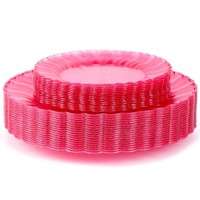 Assiettes jetables en plastique de 6, 7, 9 et 1025 pouces, de couleur unie, style moderne et minimaliste, pour salades de fruits