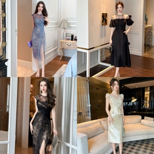 Vestido <span class=keywords><strong>de</strong></span> Fiesta Formal <span class=keywords><strong>de</strong></span> Moda Vanguardista Coreana para <span class=keywords><strong>Mujer</strong></span>, Elegante Vestido Midi con Hombros Descubiertos, <span class=keywords><strong>Ropa</strong></span> <span class=keywords><strong>de</strong></span> <span class=keywords><strong>Mujer</strong></span> - Product Image 4