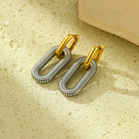 Boucles d'oreilles en chaîne en acier inoxydable plaqué or 18 carats haut de gamme nouveau Style exagéré goujons à la mode en gros accessoire de bijoux de mode