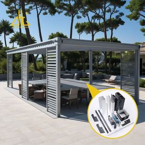 Profili in Alluminio 6063 per Pergole con Lamelle Regolabili, Personalizzabili, Verniciati a Polvere, Dimensioni 90mm-200mm - Product Image 2