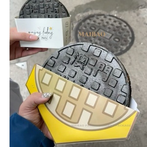 Stroopaffles วาฟเฟิลสโตรปวาฟเฟิลกล่องกระดาษที่ใส่กรวยกระดาษเขียนผนังสองชั้นใส่อาหารและเครื่องดื่มกล่องพิซซ่า - Product Image 6