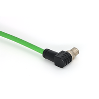 Connecteur mâle KRONZ M12 X-Code 8 broches, câble Cat6A blindé en PVC vert, pour chaîne porte-câbles, pré-assemblé, Ethernet industriel