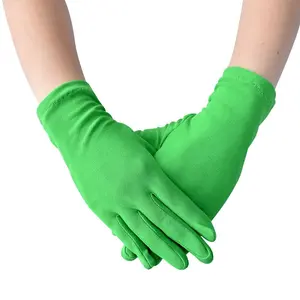 Guantes cortos de fibra de leche para mujer, longitud de muñeca, para fiesta, Opera