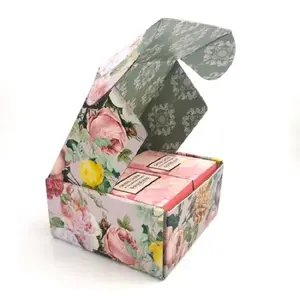 Caja de papel corrugado de lujo, caja de embalaje con doble impresión para jabón cosmético, ecológica, de colores, precio bajo