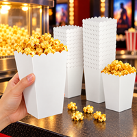 Boîte à Popcorn en Carton Recyclable de Qualité Alimentaire avec Dessus Festonné et Logo Personnalisé en Relief pour Emballage de Snacks, Chewing-gum et Sushi – Vente en Gros