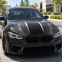 Capot moteur en fibre de carbone style M5 compatible avec BMW Série 5 G30 G38 berline 4 portes 2017-2023 avec aération et finition transparente