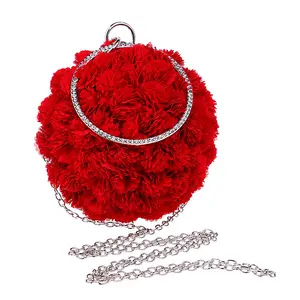 JIANUO-Bolso de mano con correa para mujer, bonito bolso de boda, Rosa