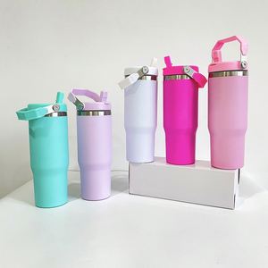 Botella de Agua de Acero Inoxidable de Doble Pared para Sublimación, 30 oz, con Pajita Abatible, para Impresión Personalizada - Product Image 2